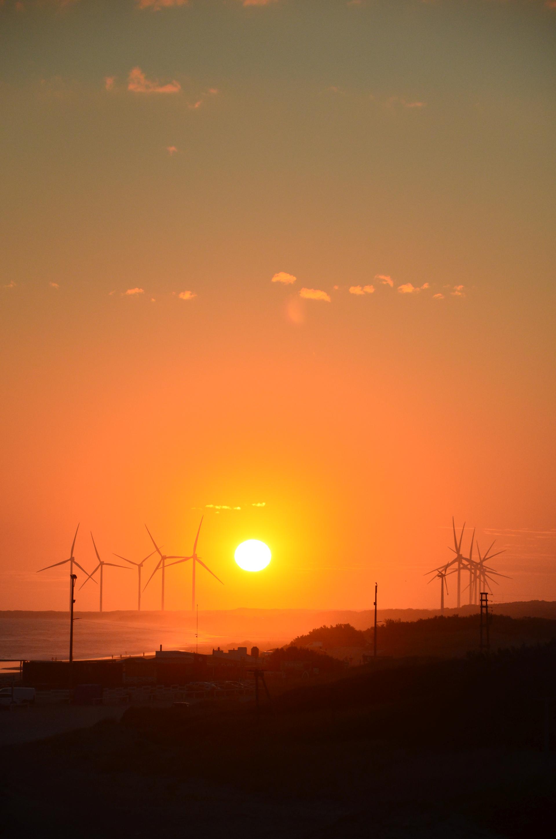 Atardecer con molinos